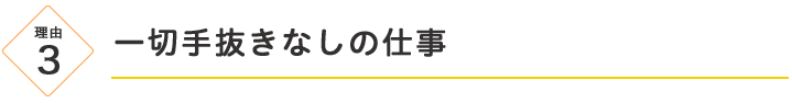 一切手抜きなしの仕事