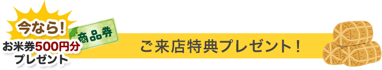 ご来店特典プレゼント！